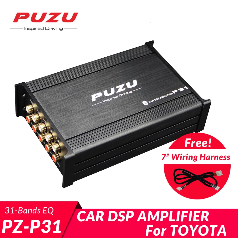 PUZU P31 аудио автомобильный усилитель звука Мощный сабвуфер бас стерео звук 31 полосы эквалайзер автомобильный усилитель цифровой обработки сигналов 4CH до 6CH для автомобилей Toyota
