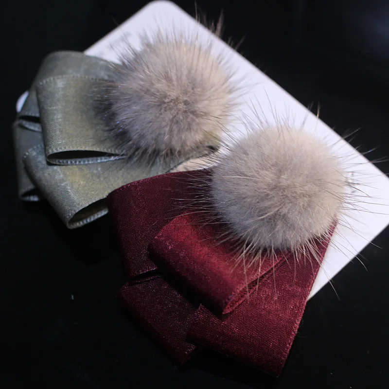 Корейская ткань норковый шар плюшевая брошь женский бархат ленточный штифт