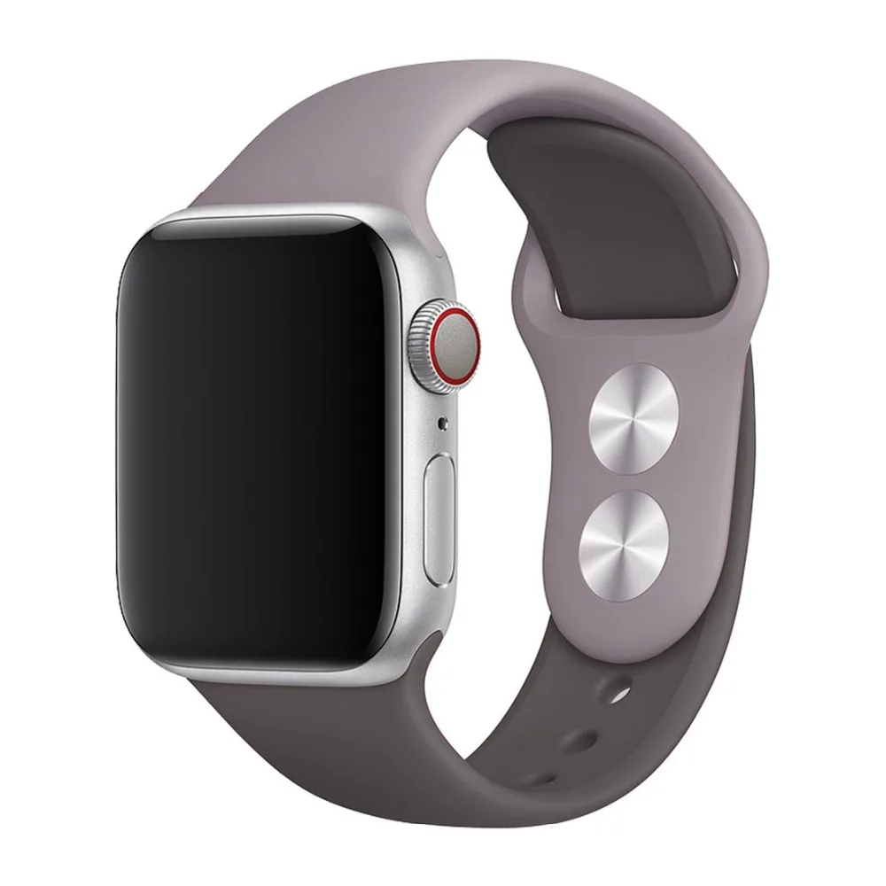 Цветной мягкий силиконовый ремешок для Apple Watch Series 5/4/3/2/1 двухцветный 38 40 мм iWatch