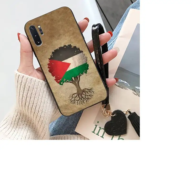 

ZFGHSHYQ Black Soft Silicone Palestine Flag Phone Case For Samsung S8 9 10 20 Plus Note 9 10 10plus 20 20ultra M21 30