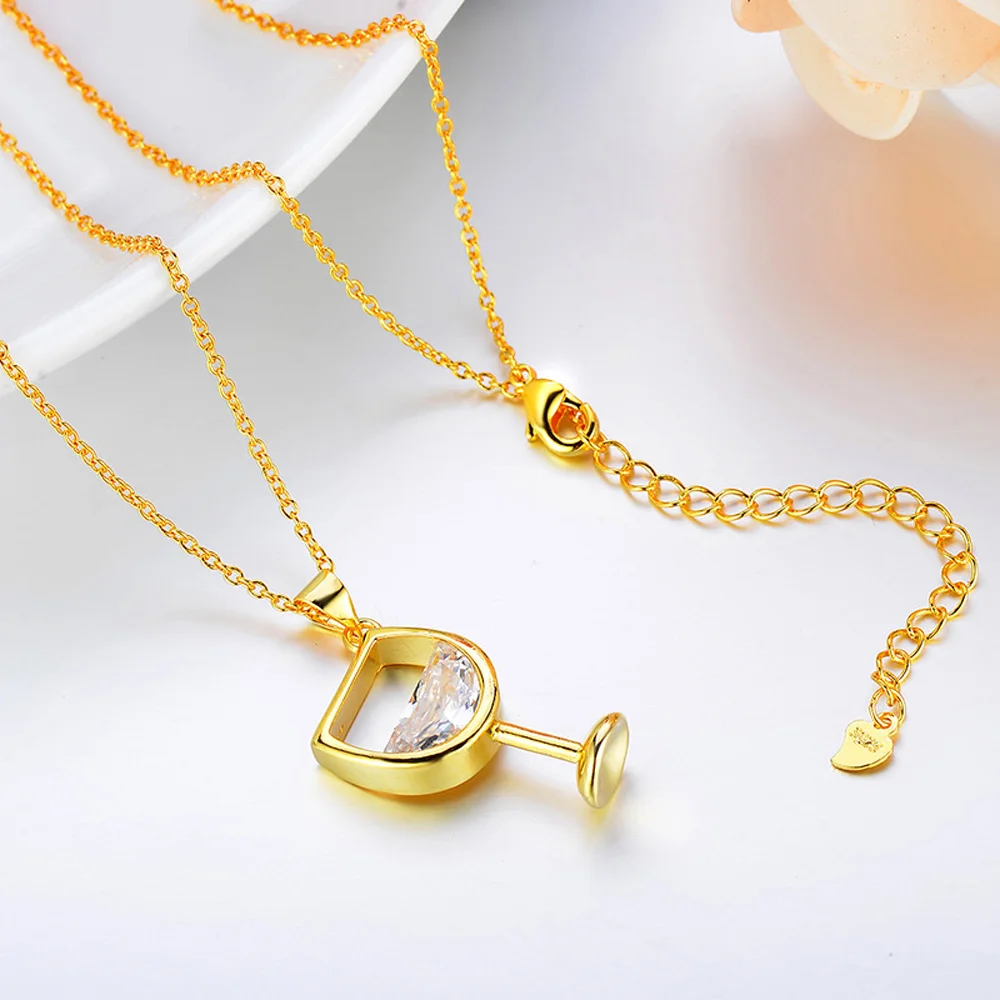 Женская подвеска из стерлингового серебра 925 пробы ожерелье Красное вино в форме