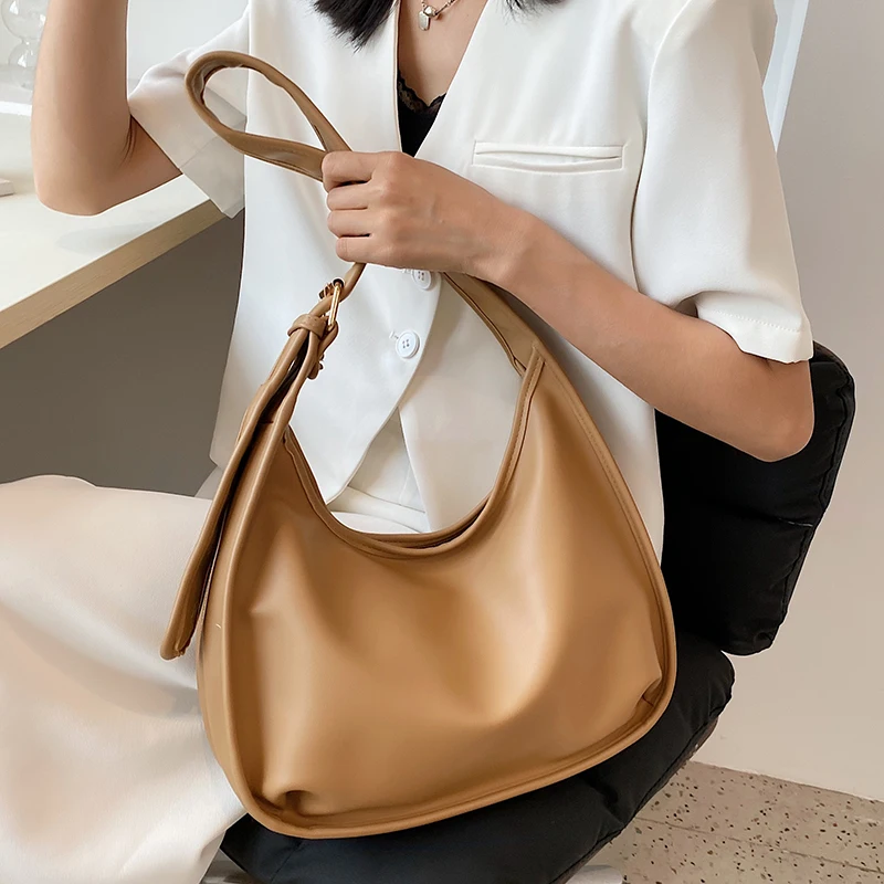 

Large Capacity Retro PU Leather Crossbody Shoulder Bags for Women 2021 Summer Ladies Luxury Brand Trendy Handbags Big Purses
