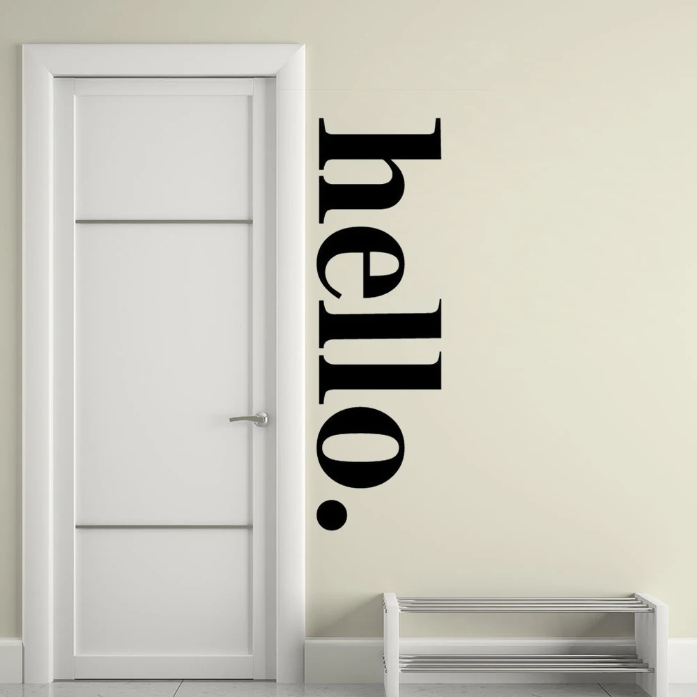Настенная Наклейка с надписью Hello Door наклейки door настенные художественные