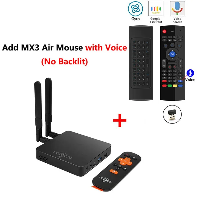 AM6 add MX3 mic UGOOS AM6 Amlogic S922X Smart Android 9,0 ТВ приставка DDR4 2 Гб ОЗУ 16 Гб ПЗУ 2,4G 5G WiFi 1000M LAN Bluetooth 4K HD OTA медиаплеер - Цвет: AM6 add MX3 mic