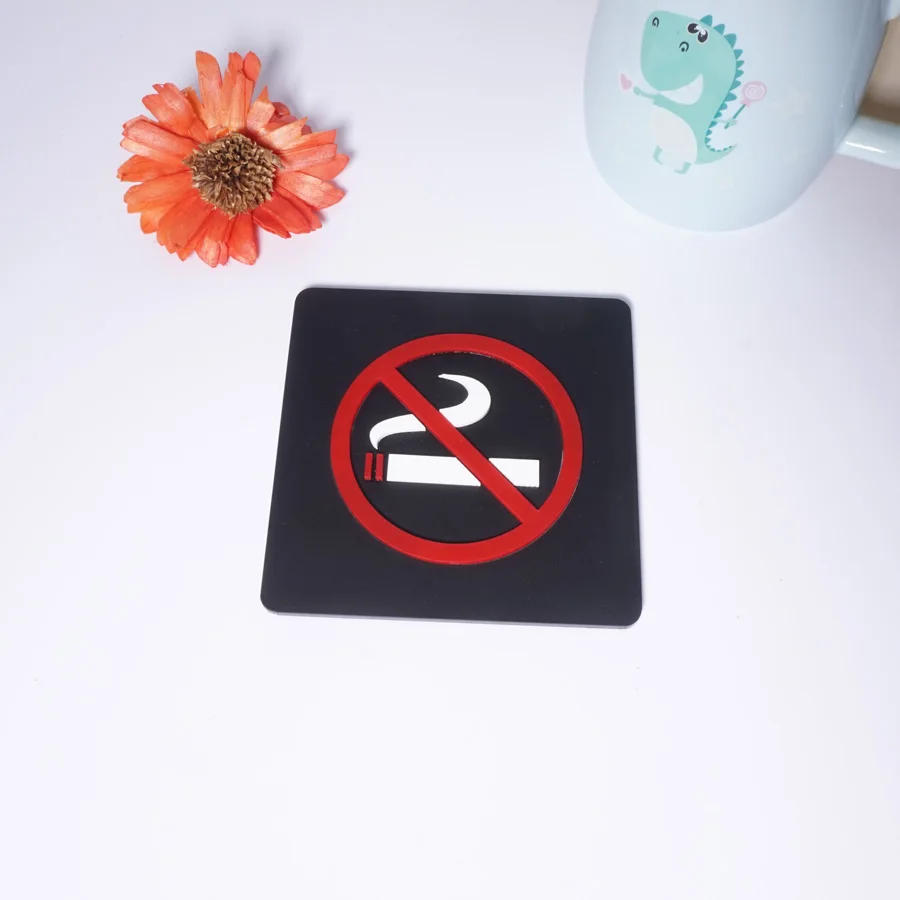 1 шт. 10 см черный логотип No Smoke Signage для общественного магазина 3D акриловая