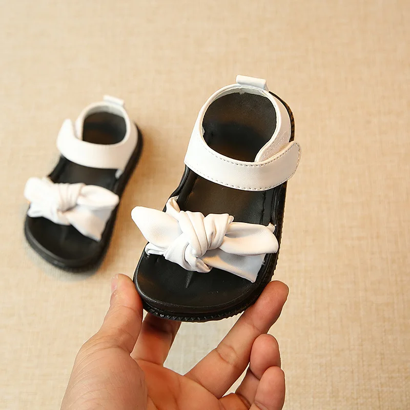 Летняя детская пляжная обувь Обувь принцессы с бантом для девочек Нескользящие