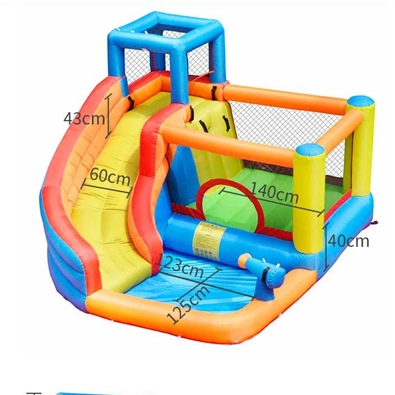 3 детей от года до 5 лет Открытый Двор Сад Семья детский надувной замок брызг воды