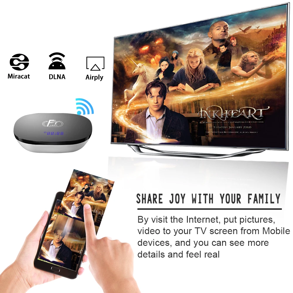 ТВ приставка Wechip A95XF1 Amlogic S905W IP Android 8 1 1080P HD поддержка 4K 2 4 ГГц Wi Fi 100 м LAN H.265