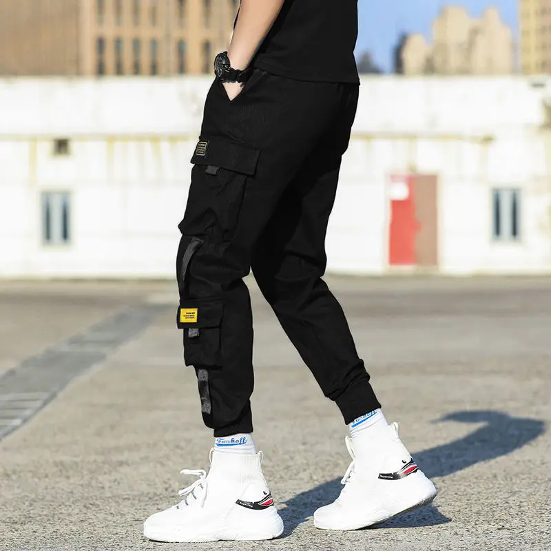 

Men's Fleece-Lined Thickened Fashion Brand Ankle-Tied Loose Casual Cargo Pants Trousers Student Warm-Keeping Pants plus size
