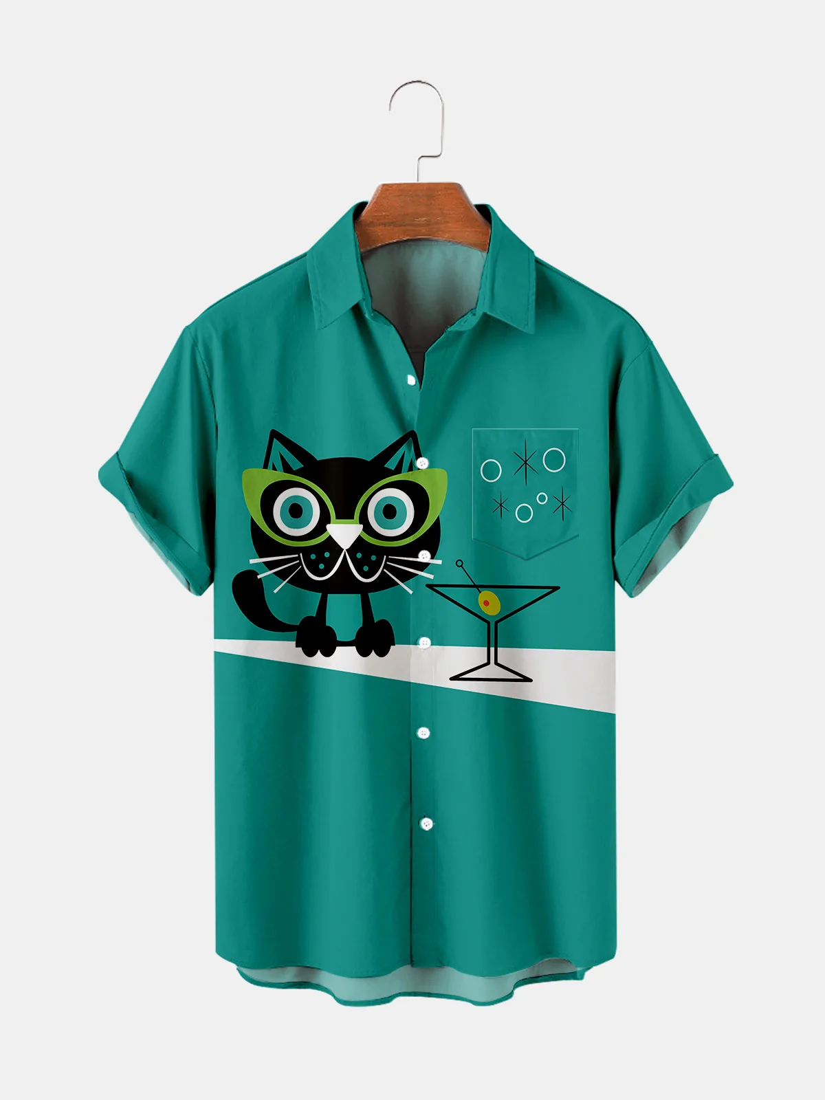 

Men's shirt Y2k hombre cocktail 3d print short shirt men's street Hawaii retro shirt Harajuku men's shirt 2