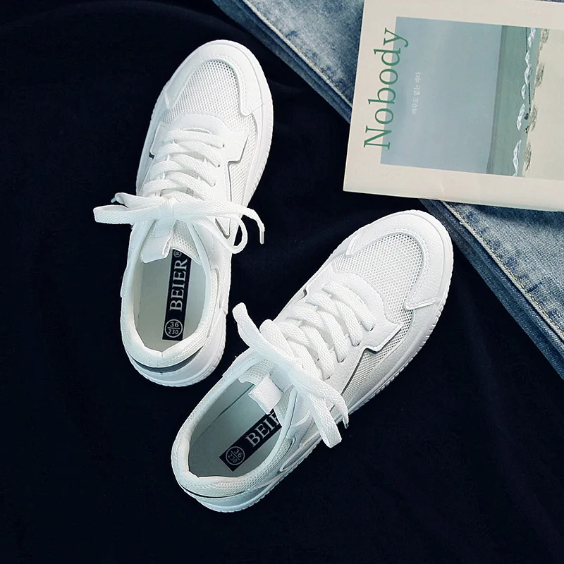 Летняя Новинка 2020 года Легкие дышащие парусиновые туфли с низким верхом Женские