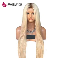 fabwigs 180 density ombre blonde 13x6 lace front wig silk straight ombre t4613 blonde front lace wigs pre plucked hairline