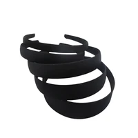 black simple wide headband 1 5 2 2 5 3 4cm girl women diy jewelry material cloth headband semi finished hair acce wholesale