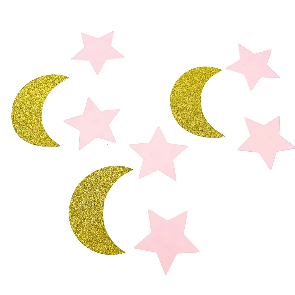 100 шт Рамадан старт Луна бумага конфетти розовое золото с днем рождения украшение
