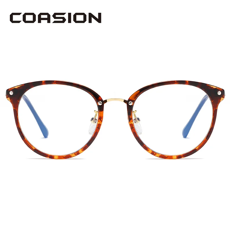 Очки COASION с защитой от синего света для женщин круглые металлические очки в