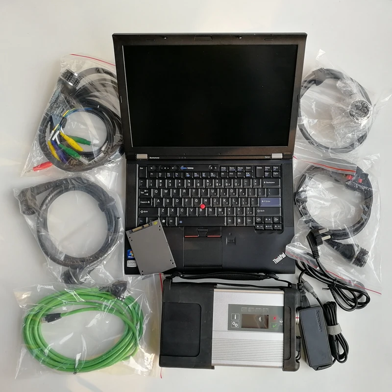 MB Star C5 diagnosis 360 ГБ SSD harddisk SD connect Подержанный ноутбук компьютеры T410 I5 4G