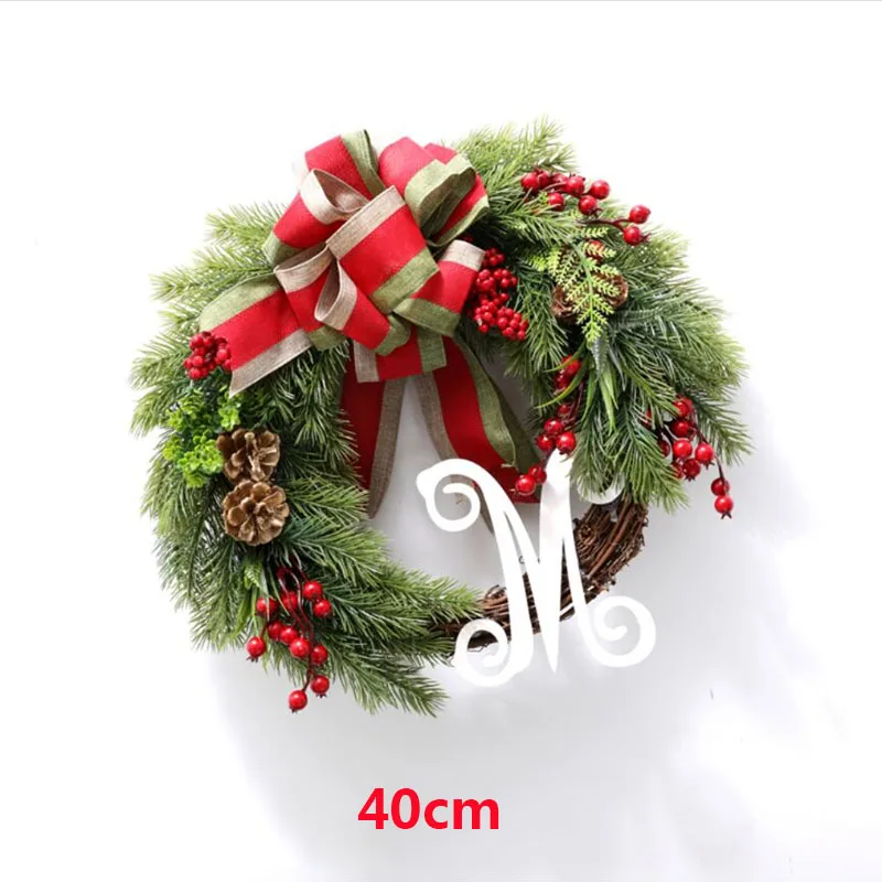 

Home Decor 40cm 35cm Merry New Year Festoon Artificial Christmas Garland Decoration Winter House Room Wreath Ornaments Pendant