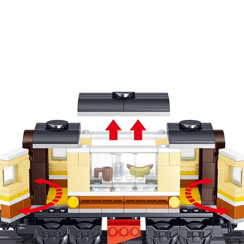 1464pcs Technic Электрический городской поезд строительные блоки кирпичи