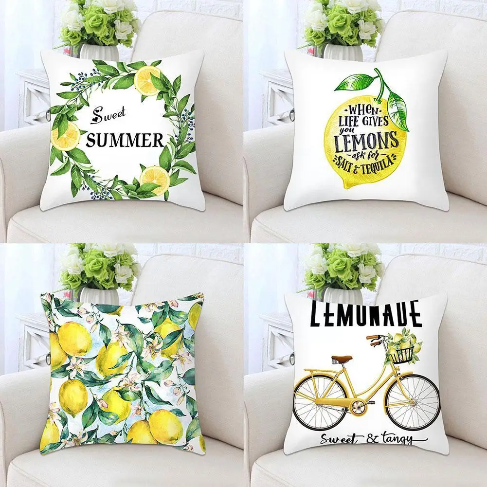 

1Pcs Lemon Pattern Summer Decorative Cushions Pillowcase Room Decoration Polyester Pillow Pillowcover Cushion Throw Cover S U4E6