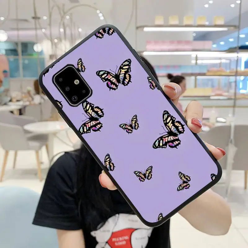

Cute 3D Relif Butterfly Phone Case For Samsung Note 3 4 5 8 9 10 20 Pro Lite Mate 21 30 31 S Fundas Cover