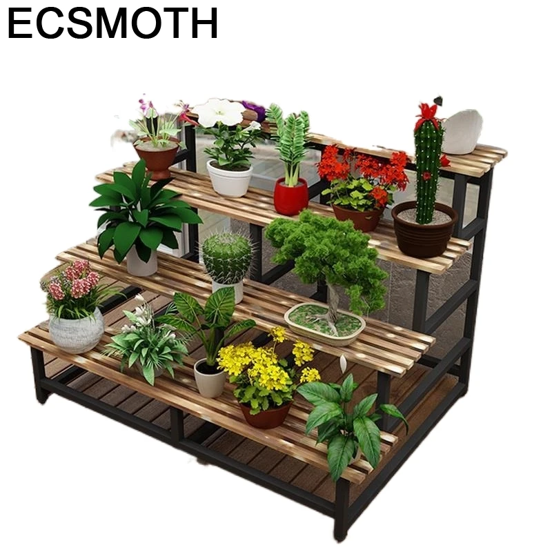 Деревянные полки для горшка стеллаж растений выращивания цветов на балконе |