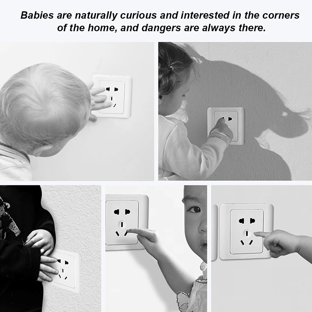 

10pcs EU Child Safety Electrical Outlet Cover Plugs for Power Socket Guard Baby Protection Anti Electric Shock Rotate Protector