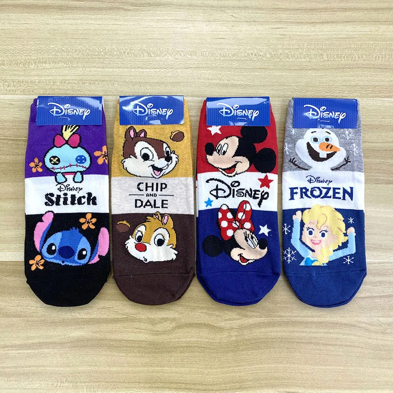 Disney Новые Носки Замороженные Aisha Микки хлопковые носки ярких цветов с вышивкой