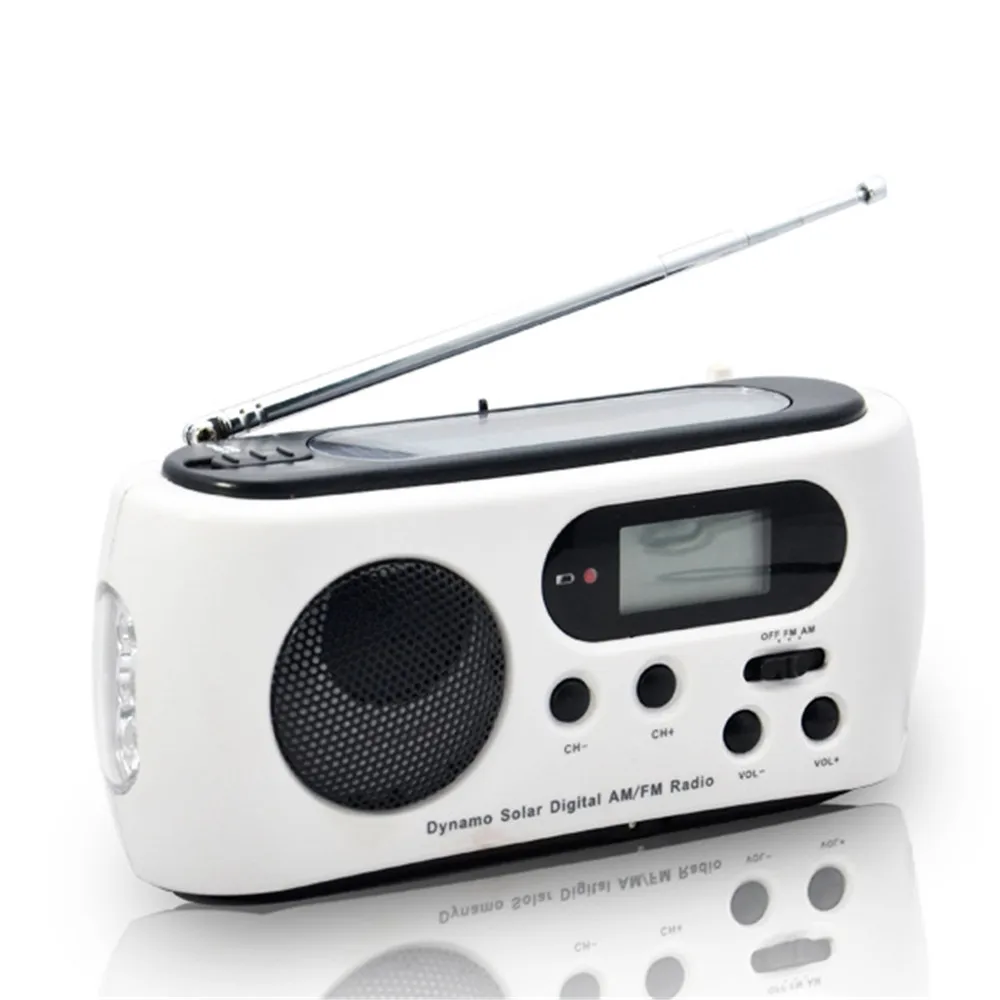 led solar emergency lamp outdoor multifunction hand cranksolarusb charging lighting radio phone charge portable campinghiking free global shipping