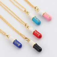 new fashion copper cz pill case capsule love pendant chain necklace for women cross medicine keepsake jewelry gift dropshipping