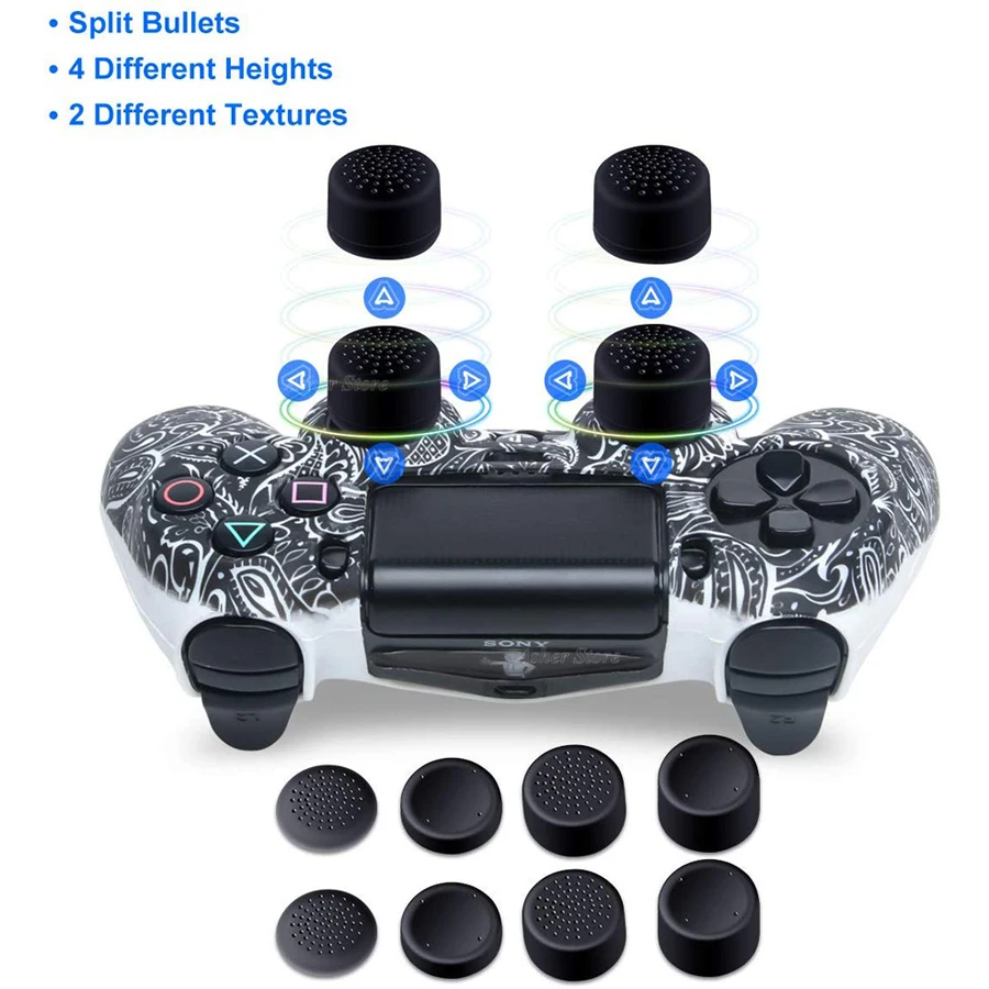 PS4/Slim/Pro Controller Silicone Cover Waterproof Printing Flowers Skin for Sony Playstation 4 PS 4 Dualshock 4 Accessories