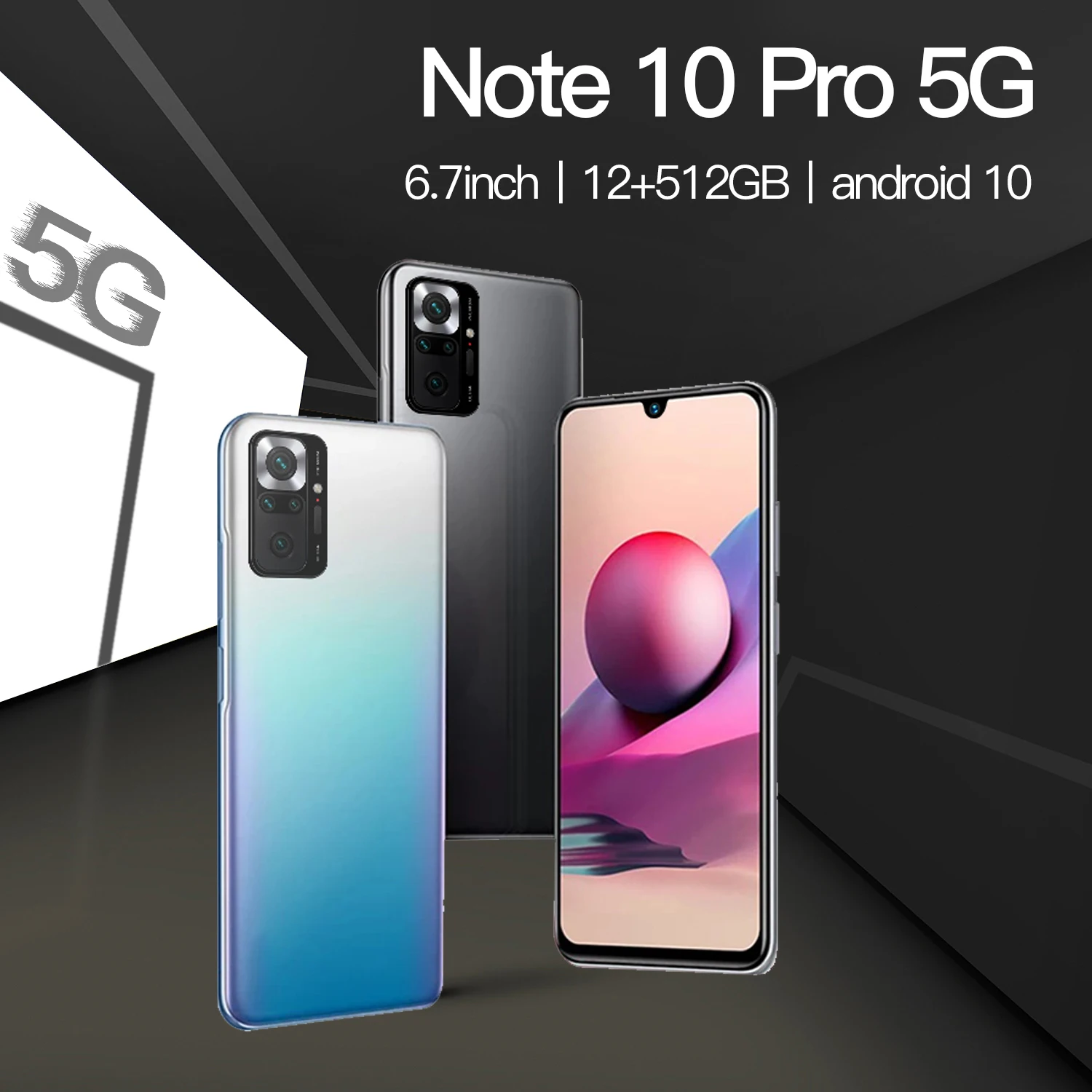 

Global Version Note10 Pro smartphones 12GB 512GB android mobile phones 4G5G Global version 6.7inch cellphones 5800mAh 10core