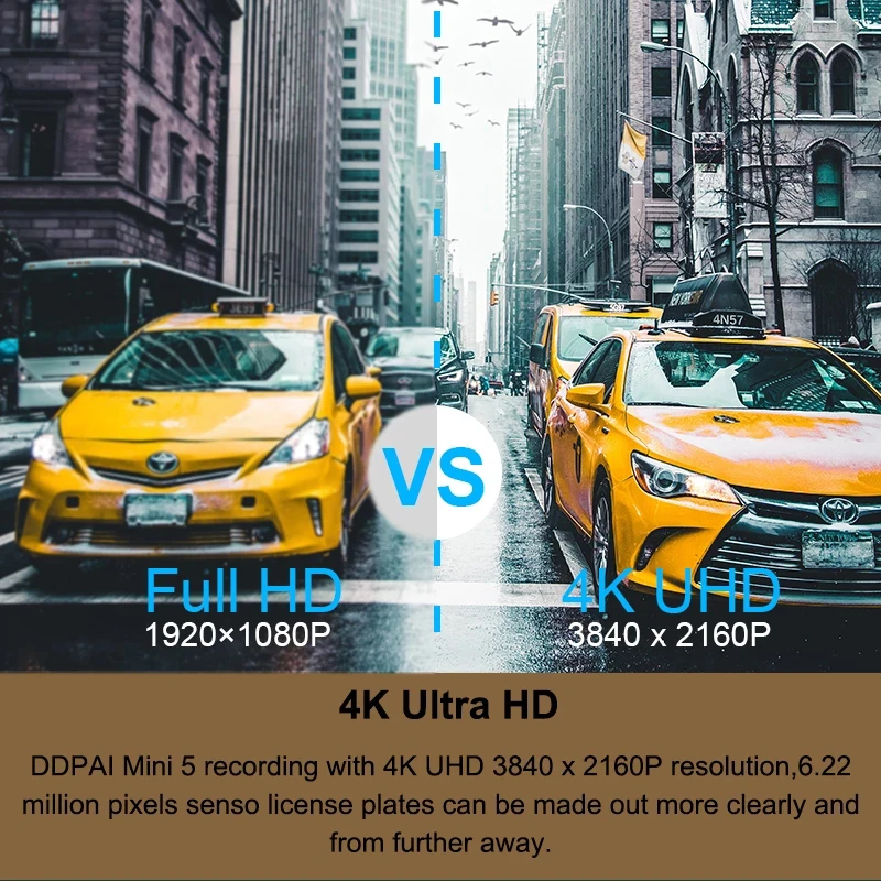 DDPAI Dash Cam Mini 5 4K UHD Android Автомобильная камера 24H парковка встроенный Wifi GPS SR видео