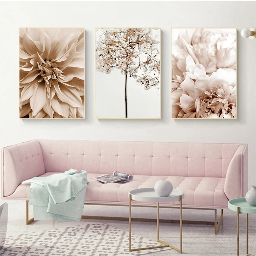 S и принты настенные картины для гостиной Декор пион цветок лист растение