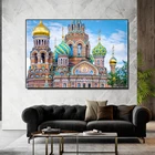 Плакаты с современной архитектурой, печатные картины в Санкт-Петербурге на холсте, печать в виде Кремля, настенное украшение для гостиной