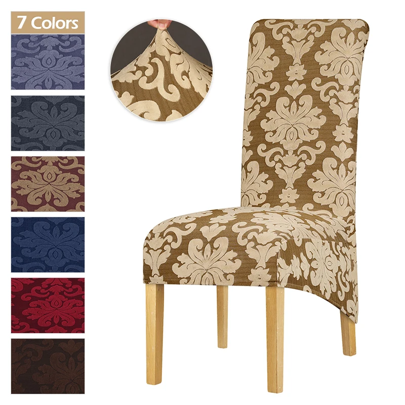 

XL Size Chair Covers Stretch Washable Retro Printed Long Back Seat Covers Spandex Fabric Chair Covers Dining Room Wedding Decor