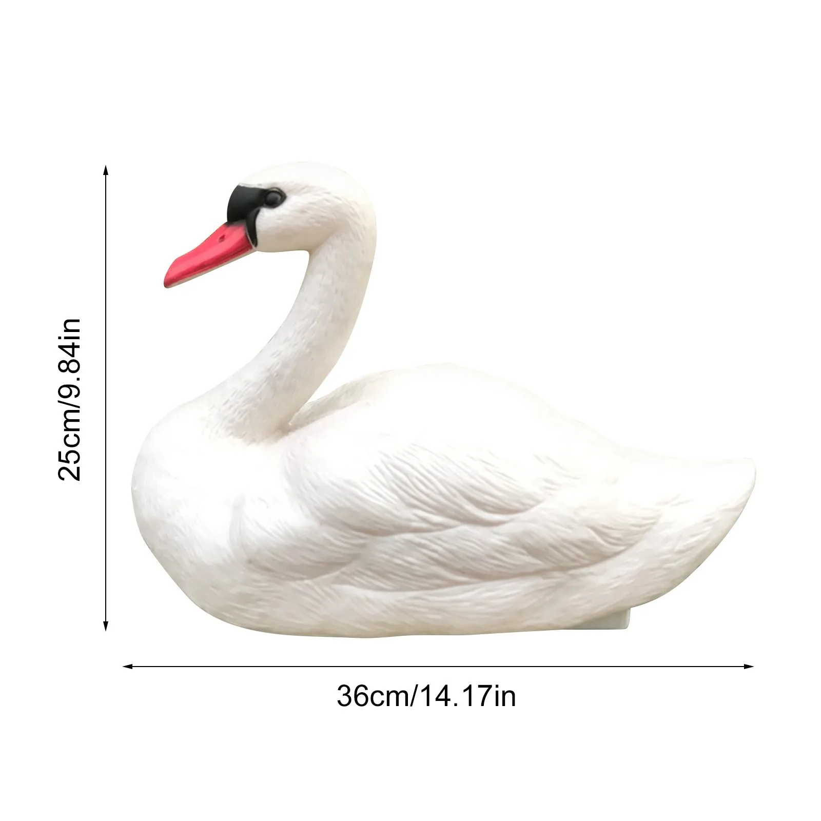 

White Swan Garden Ornament Used In Garden Hunting Bait Garden Decoration Plastic White Swan Miniature Figurine Ornament/x