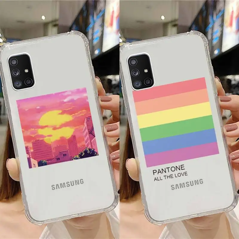 

Flower Summer Pink Phone Case Transparent For Samsung Note A 7 8 9 10 20 50 51 71 90 20 11 81 e LITE Ultra PRO