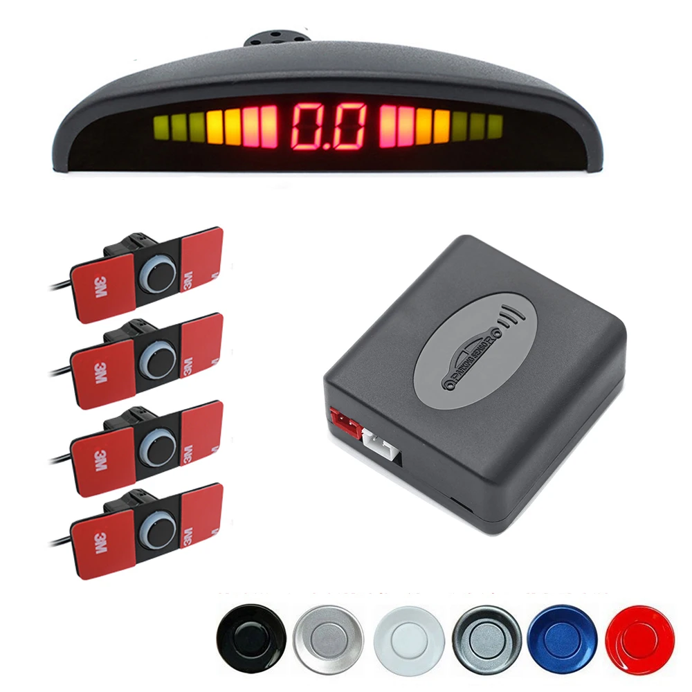 

Автомобильный светодиодный датчик парковки 16,5 мм, 4 шт., автомобильный детектор, Парктроник, дисплей, Реверсивный резервный радар, система с...