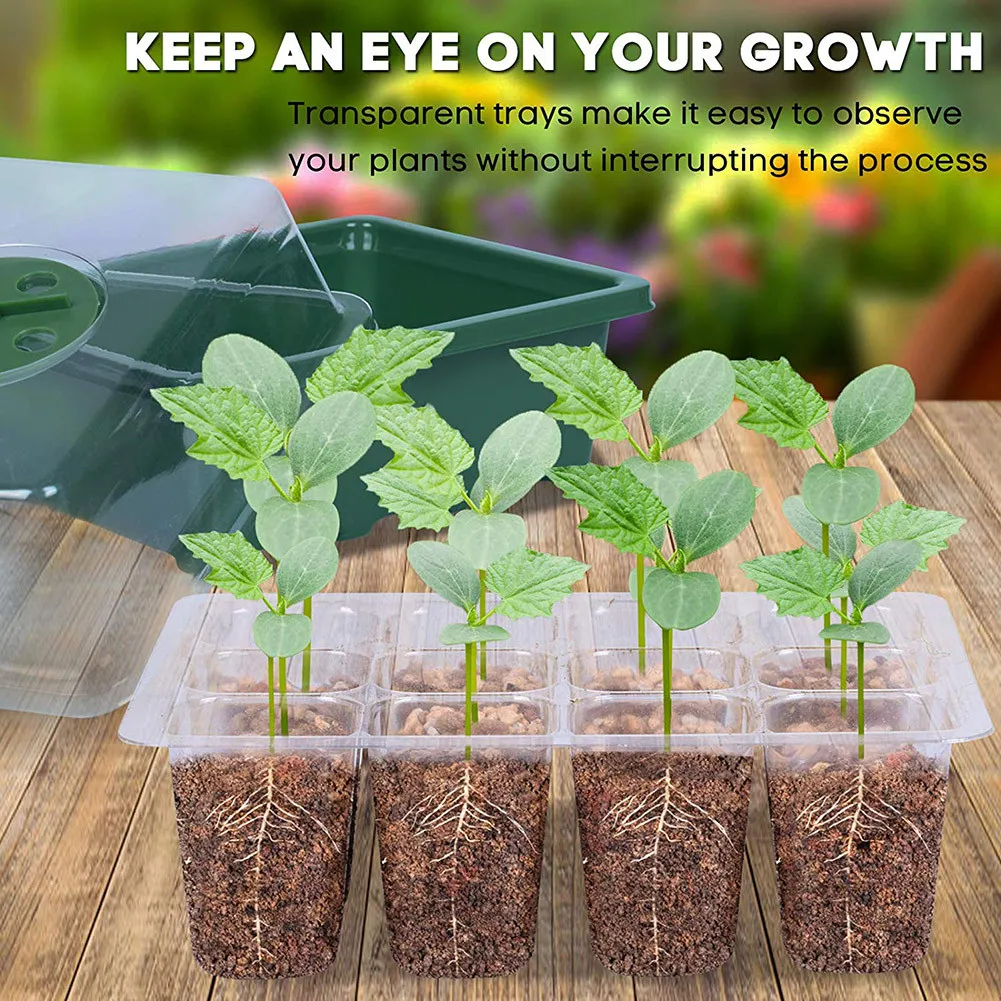 

12Cells Hole Plant Seeds Grow Box Tray Insert Propagation Plastic Seeding Nursery Pot Home Crafts Nursery Pot New