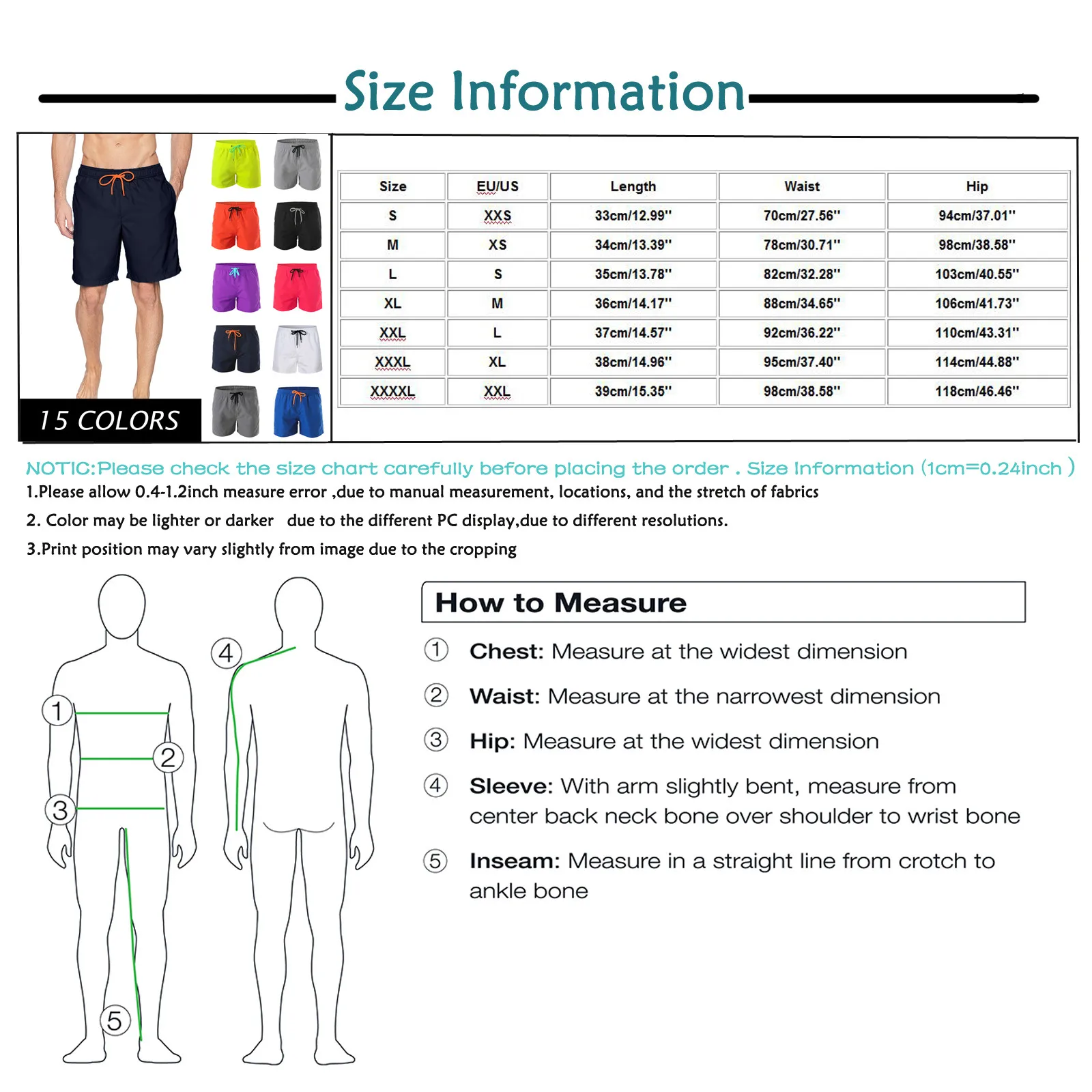 

Men's Popular Beachwear Fashion Pants Sports Casual Shorts With Pockets Quick Dry Shorts With Elastic Waist