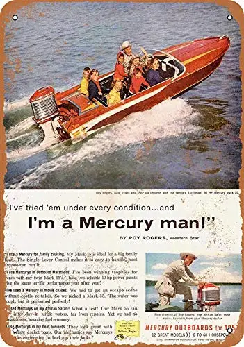 

12 x 16 Metal Sign - 1957 Mercury Outboard Boat Motors - Retro Wall Decor Home Decor