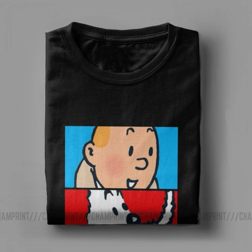 Футболка Tintin Milou Haddock The adventures Of Tintin для мужчин, хлопковая футболка с короткими рукавами, одежда 4XL 5XL 6XL