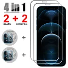 4 в 1 Защитная пленка для экрана для iPhone 13 12 11 Pro Max 13 12 Mini объектив Защитная пленка для iPhone XR XS Max X SE 2020 7 8 6S Plus 6