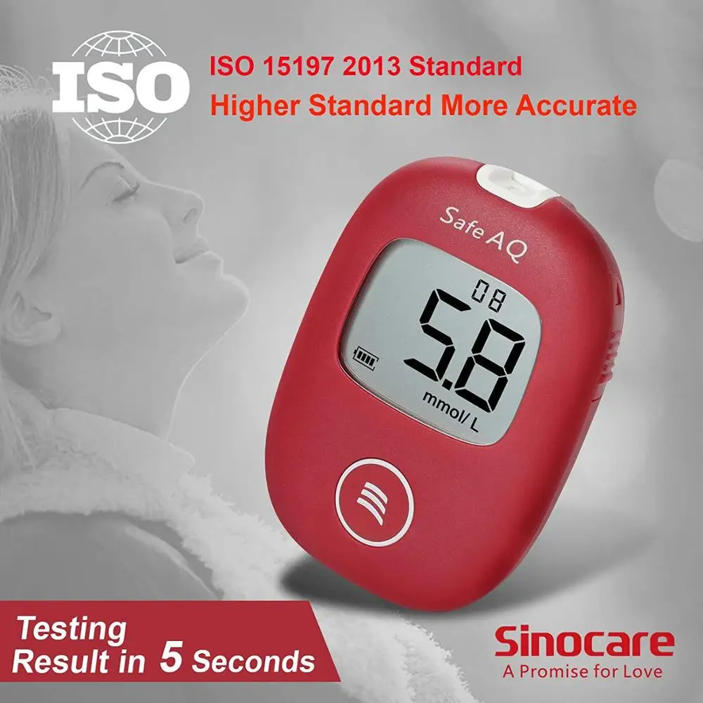 SINOCARE безопасная глюкометр для измерения уровня глюкозы в крови с Тесты полосками