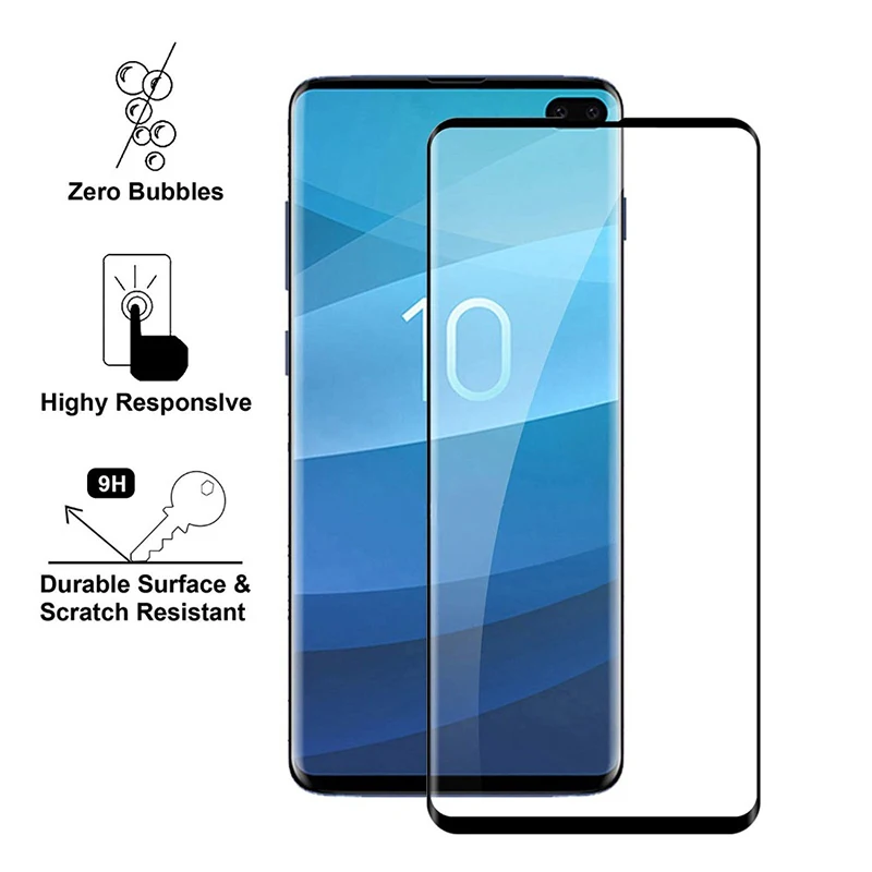 Полностью изогнутое закаленное стекло для samsung Galaxy S10 Plus S9 S8 Защитное экрана s6 edge s7