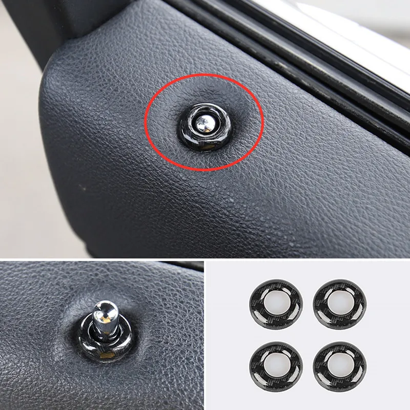 

ABS carbon fiber Interior Car Door Window Control Lock Trim Cover For Jeep Grand Cherokee 2014 2015 2016 2017 Accessories 4pcs