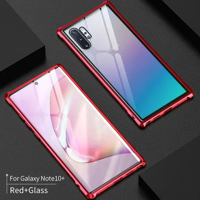 Роскошный чехол для samsung Galaxy Note 10 Plus 5g, чехол из закаленного стекла для samsung Note10+ чехол, ударопрочный чехол - Цвет: Красный