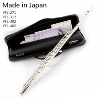 top japan flute 271 382 professional cupronickel c key 16 hole flute silver plated musical instruments with case and accessories