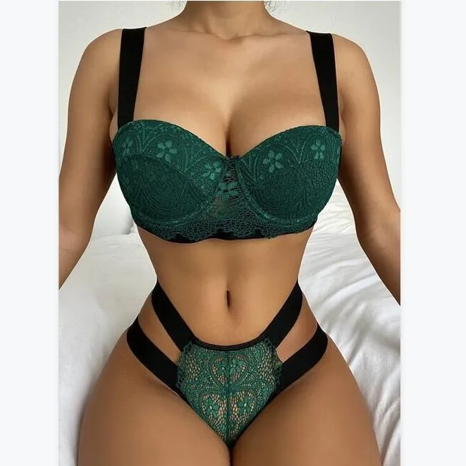 

STAR0426 Women Underwear Set Pdded Lingerie Push up Bralette & Briefs Lace Underwear Sexy Bra Set Wholesale