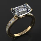 Роскошные модные женские обручальные кольца для женщин, классическое обручальное кольцо золотого цвета с белым цирконием и кристаллом, Женские Ювелирные изделия